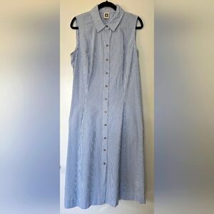 Anne Klein gingham stripe midi dress size 16